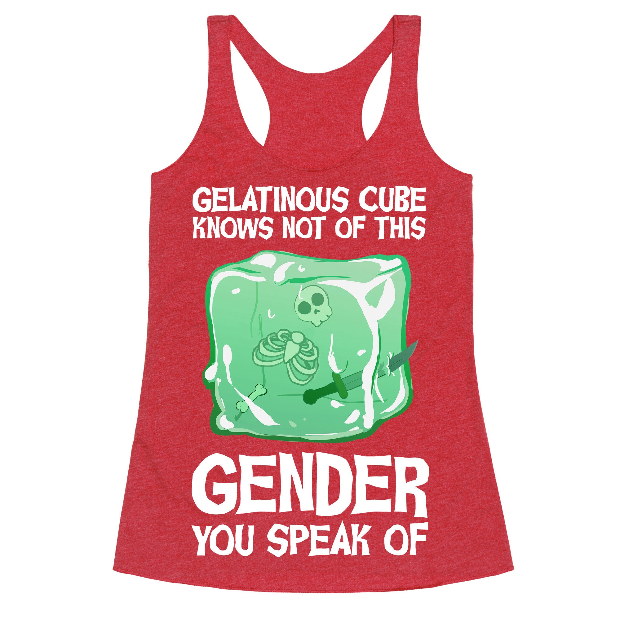 Gelatinous Cube Knows Not Of This Gender You Speak Of Racerback Tank